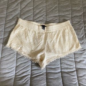 Cream Lace Shorts